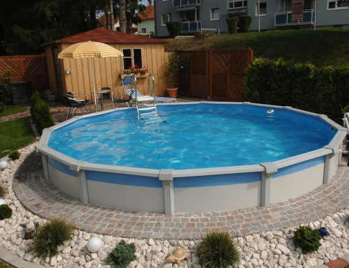 Kruhový bazén na čiastočné alebo úplné zapustenie