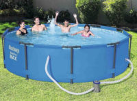 Lacný záhradný bazén s priemerom 3 metre vrátane filtrácie