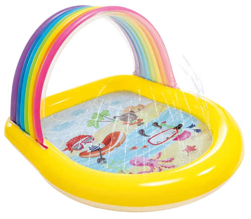 Detský nafukovací bazén s dúhovou strieškou a sprchou