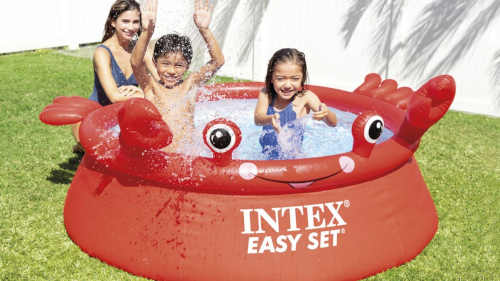 Červený nadzemný bazén Intex