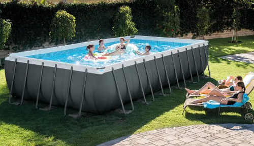 Veľký obdĺžnikový bazén pre záhradu