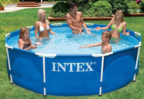 Zahradní rodinný bazén s kovovým rámem INTEX Metal Frame 3,05 x 0,76m