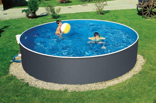 Kruhový kovový bazén na čiastočnú inštaláciu do zeme