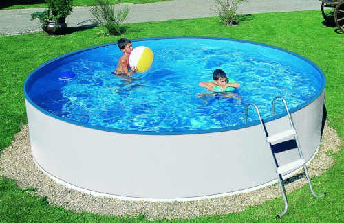 Moderný kruhový nadzemný bazén