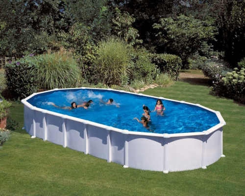 Nadzemný moderný oválny bazén