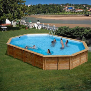 GRE Nature Wood Vermela drevený bazén v tvare štvorca s filtráciou